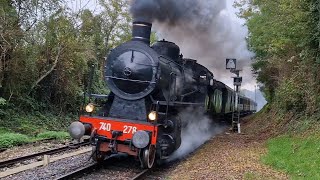 Il treno a vapore Besanino Express della Fondazione FS per Lecco transita in Brianza steam train [upl. by Niwroc65]