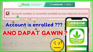 Account Number is Currently Enrolled as OWN DEPOSIT Account  Landbank iAccess Registration [upl. by Arrik]