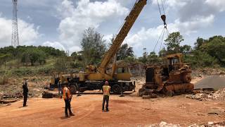 1973 Grove Crane Tries To Lift Broken D10 Dozer [upl. by Annahoj]