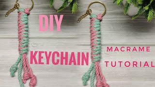 DIY  Macrame keychain tutorial [upl. by Nylatsyrk]