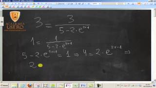 Ecuación con e elevado a x UD02 Álgebra Matemáticas 1º Bachillerato Academia Usero [upl. by Ylac]