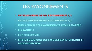 Physique Générale Des Rayonnements 12 [upl. by Ettesyl]