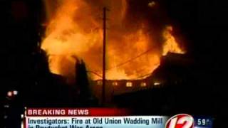 Pawtucket Union Wadding Mill fire ruled arson [upl. by Tound840]