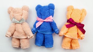 Towel bear  How to make a bear out of a towel  DIY Towel Teddy Bear  Towel toys towelanimal [upl. by Locklin]