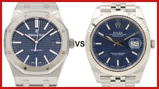 ▶ Audemars Piguet Royal Oak 15400ST VS Rolex Datejust 41 Blue Index Steel Jubilee  COMPARISON [upl. by Vivienne857]