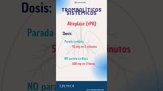 💉 Dosis de Alteplase rtPA para Embolismo Pulmonar Agudo 💊 [upl. by Maximo]