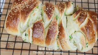 Scallion and garlic bread loaf  Fluffy and Flavor Perfect  2 Simple bread recipes [upl. by Ginsberg146]