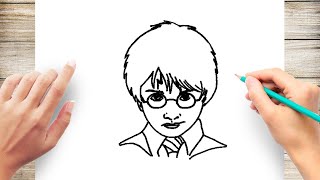 How to Draw Harry Potter Step by Step [upl. by Kristal750]