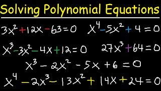 Solving Polynomial Equations By Factoring and Using Synthetic Division  Algebra 2 amp Precalculus [upl. by Lauren]