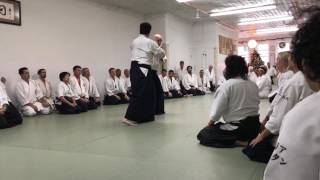 Claude Berthiaume Sensei Kata Shomenuchi Kokyunage NY Aikikai Xmas Seminar 2016 [upl. by Attolrahc]