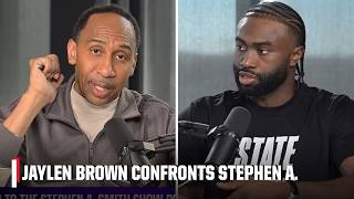 Jaylen Brown confronts Stephen A over his unnamed source from First Take  Stephen A Smith Show [upl. by Elwyn]