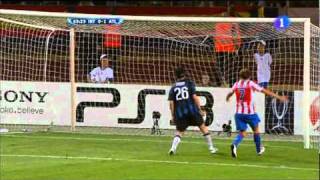 Inter de Milan 02 Atlético de Madrid 2782010 goles TVE [upl. by Nylave]