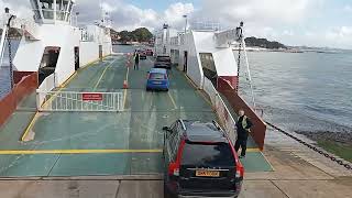 bus driving on to the studland sandbanks ferry near Poole in south Dorset1424 [upl. by Ardnaskela]