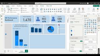 Tutorial Membuat Dashboard di Power BI HR Performance Dashboard  Part 3 powerbi dashboard [upl. by Ysor]