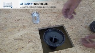 LUX ELEMENTS Installation vertical shower base drain connection fitting for North America [upl. by Sillert]