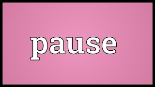 Pause Meaning [upl. by Itnuahsa5]