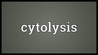 Cytolysis Meaning [upl. by Benoite]