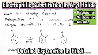 Electrophilic Substitution In Aryl Halides  HalogenationSulphonation Nitration organicchemistry [upl. by Morrell]