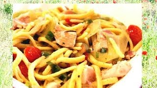 Spätzle mit Gurke und Forelle  Noodles with cucumber and trout [upl. by Noell548]