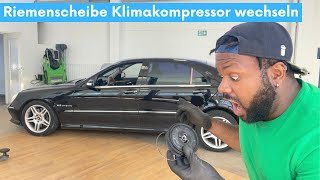 Riemenscheibe Klimakompressor wechseln  MercedesBenz SKlasse [upl. by Layton]