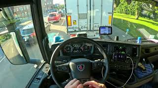 ASMR 🇩🇪 POV Truck Driving 2023 Scania  Germany City Drive 4k New Gopro [upl. by Inhsor]