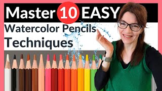 Watercolor Pencils For Beginners Master these 10 EASY Techniques Today [upl. by Oretos]