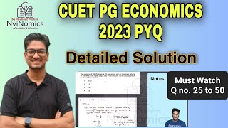 Detailed Explanation of CUET PG ECONOMICS 2023 QUESTION paper Domain Section 1st Time on YouTube 🔥 [upl. by Klayman]