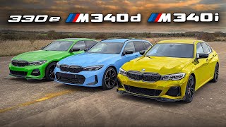 Wer ist schneller BMW M340d vs M340i vs 330e [upl. by Adlaremse]