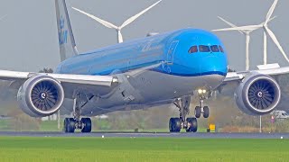 30 HEAVY WET LANDINGS  B7478F A350 B777  Amsterdam Schiphol Plane Spotting [upl. by Down]