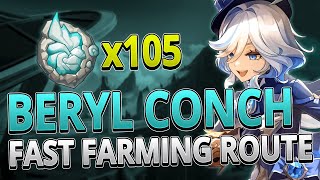 Beryl Conch 105 Locations FAST FARMING ROUTE  Genshin Impact 40 [upl. by Yeldnarb]