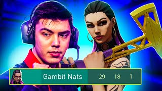 GAMBIT NATS TRYHARDING ON REYNA IN VALORANT [upl. by Akerdnahs]