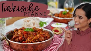 Türkische Pfanne in nur 12 Minuten  HackfleischLauchPfanne  schnelles Mittagessen  Low Carb [upl. by Lamont]