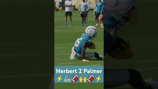 Justin Herbert Throws a Perfect Pass to Josh Palmer at Chargers Camp 🏈⚡️BOLT BROS  LA Chargers [upl. by Fredie]