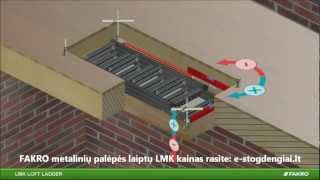 Metaliniai laiptai į palėpę FAKRO LMK kaip veikia montavimas  eStogdengiailt [upl. by Valeta]