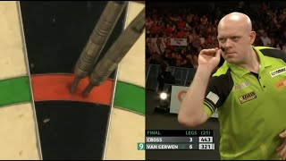 NINEDARTER FOR VAN GERWEN Michael van Gerwen strikes perfection at the Players Championship Finals [upl. by Obeng]