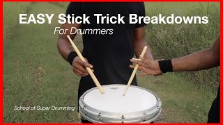 EASY Stick Trick Breakdowns For Drummers [upl. by Doe110]