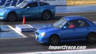 Z06 Corvette Vs Subaru Wrx Sti [upl. by Enaed]