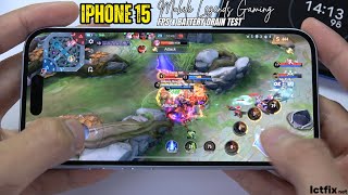 iPhone 15 Mobile Legends Gaming test  Apple A16 Bionic [upl. by Aniras]