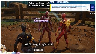 Talk To Iron Man About His Equipment  I Am Iron Man Quest  Fortnite Chapter 5 Season 4 [upl. by Donnamarie]