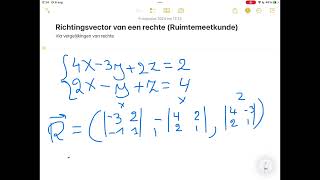 2965 Richtingsvector van een rechte in de ruimte te bepalen uit vergelijkingen van de rechte [upl. by Morly]