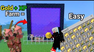 HOW TO MAKE EASY AUTOMATIC GOLD FARM IN MINECRAFT 120  Minecraft Gold Farm in BedrockJava both [upl. by Quartana]