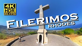 Filerimos Rhodes  Greece in 4K 60fps HDR  UHD  Dolby Atmos 💖 The best places 👀 walking tour [upl. by Basilius856]