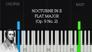 Chopin  Nocturne in E Flat Major Op 9 No 2  EASY Piano Tutorial [upl. by Vicki]