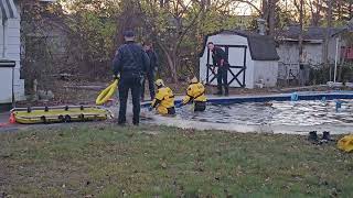 Muskegon firefighters rescue deer from backyard pool [upl. by Repip401]