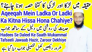 Aqeeqah me ladka aur larki ka kitna hissa hona chahiye  عقیقہ میں لڑکا اور لڑکی کا کتنا حصہ  MARB [upl. by Dessma]