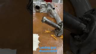 Aircraft landing gear oleo strut disassembled [upl. by Brooks734]