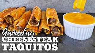 Cheese steak Taquitos on the Griddle  Easy Blackstone Griddle Appetizers [upl. by Dasa]