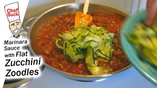 Flat Zoodles with Marinara Recipe  Best Zucchini Recipe [upl. by Moia]