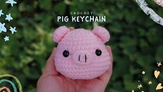 Easy crochet Pig keychain  Amigurumi [upl. by Norbie416]