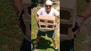 Lifting building cement blocks weights weighttraining exercise seniorcitizens [upl. by Hgielac888]